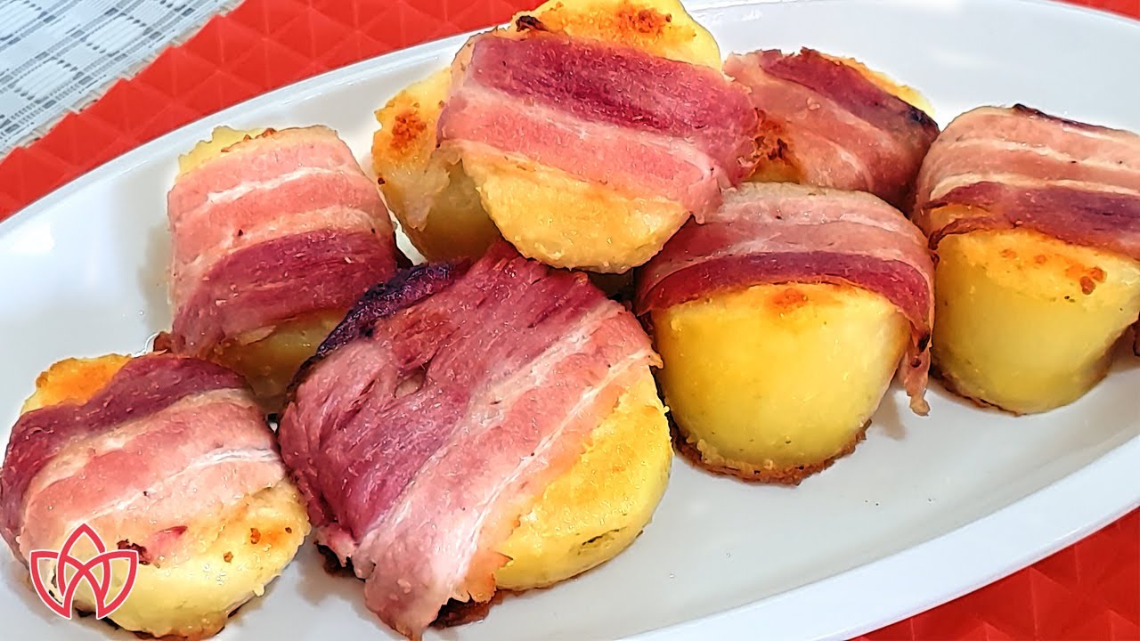 MEDALHÃO DE BATATA COM BACON NO FORNO