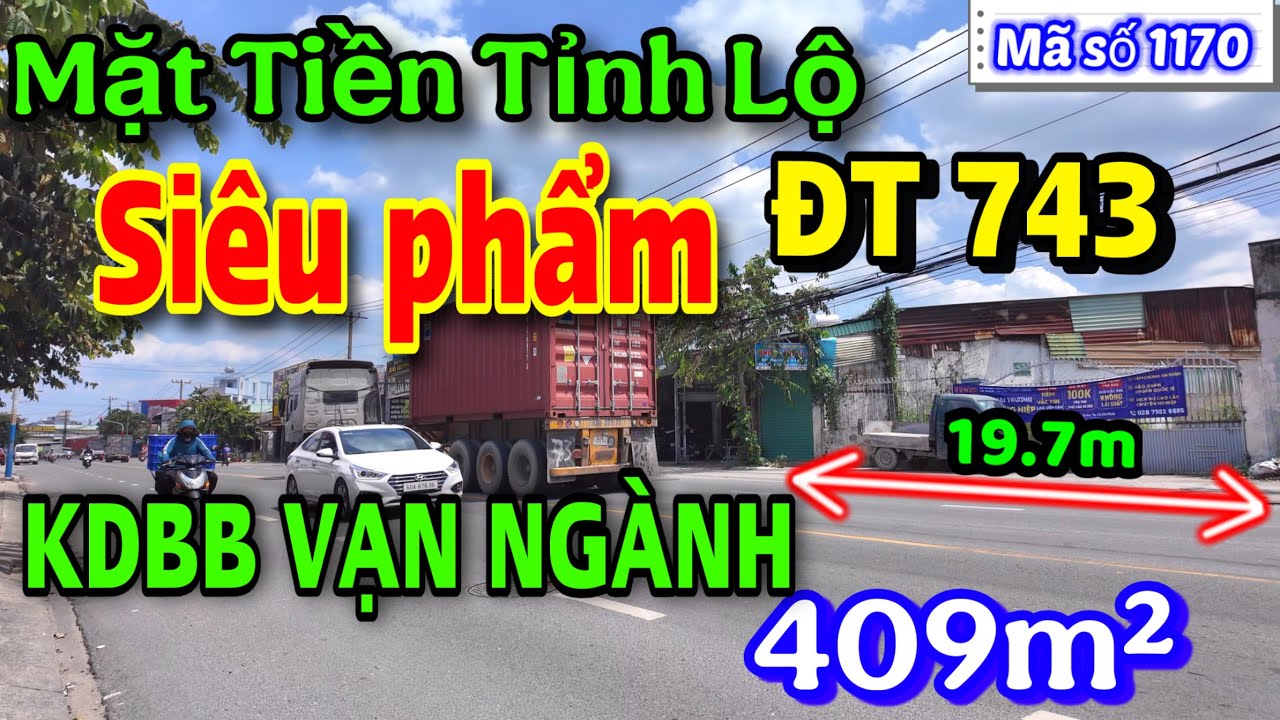 ❌ Bán Đất 2 Mặt Tiền Tỉnh Lộ 743, dt 409m² KDBB CỰC KỲ ĐẸP. Về Sài Gòn chỉ 10 phút.