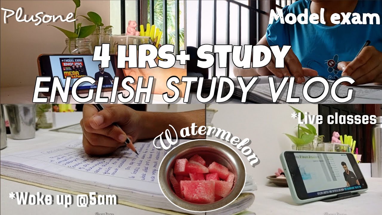 |ENGLISH STUDY VLOG 💌📚📝|MODEL EXAM|PLUSONE|*Woke up @5am*|*4hrs+ studies *|#trending #study #exam 