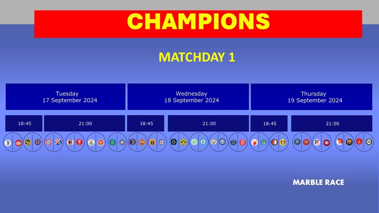 CHAMPIONS MATCHDAY 1 24/25  Marble Race