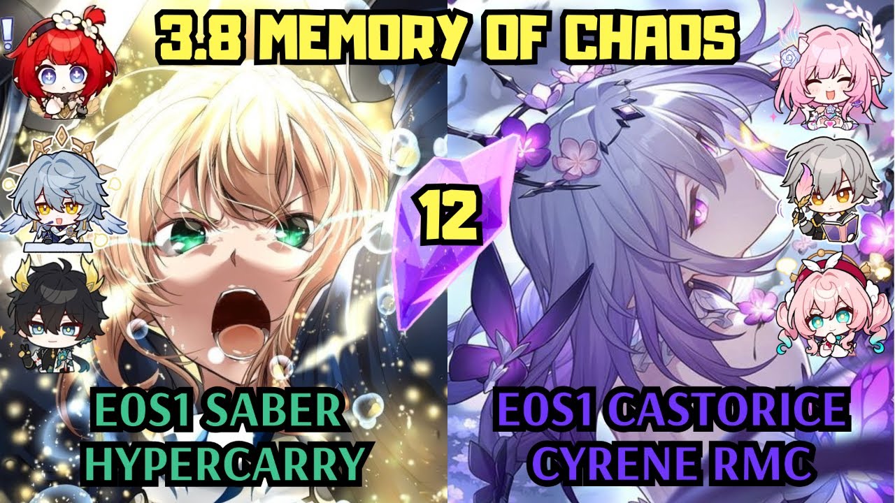E0 Saber Hypercarry & E0 Castorice Cyrene RMC | 3.4 Memory of Chaos 12 | Honkai Star Rail
