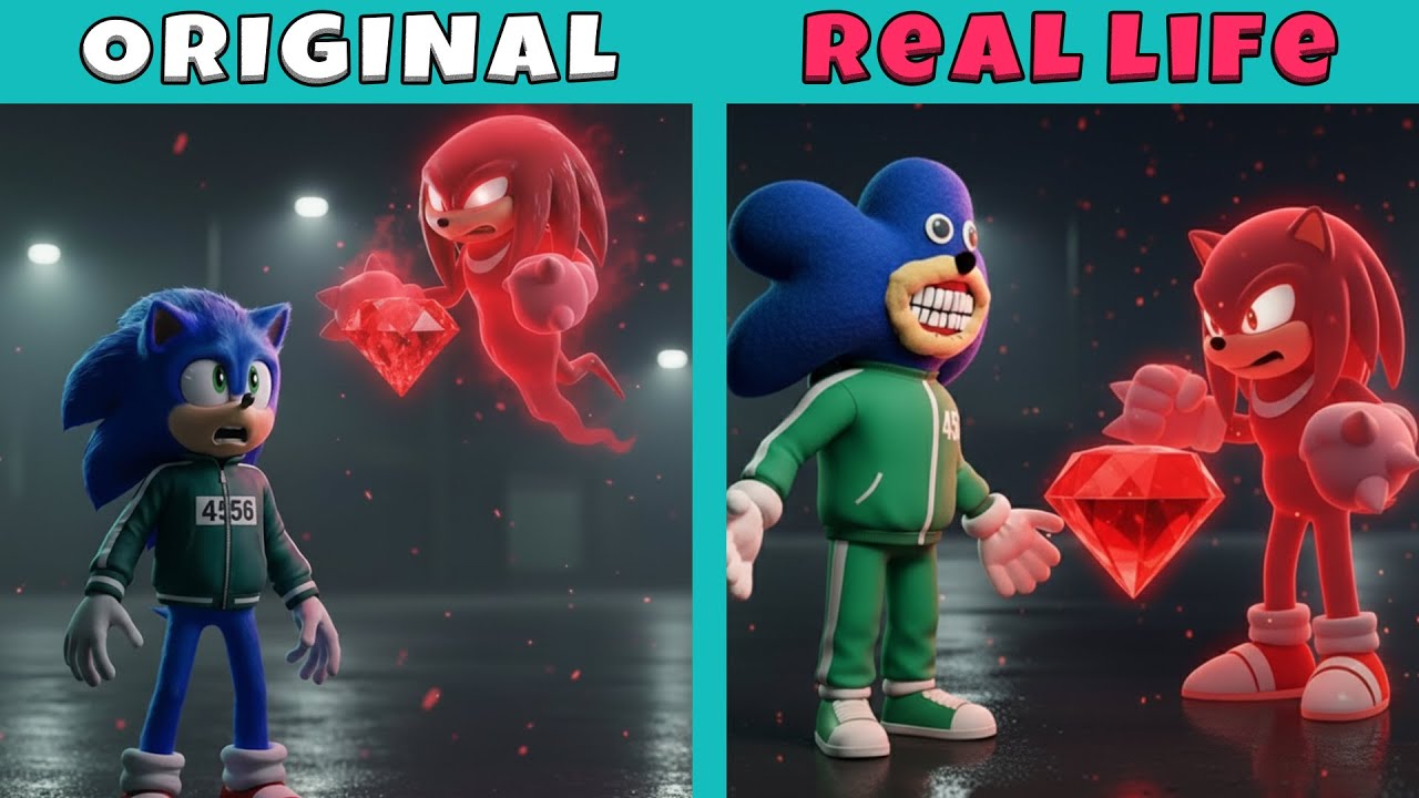 Knuckles Gave Sonic Infinite Power in Squid Game?! | Sonic Original vs Real Life | Animation