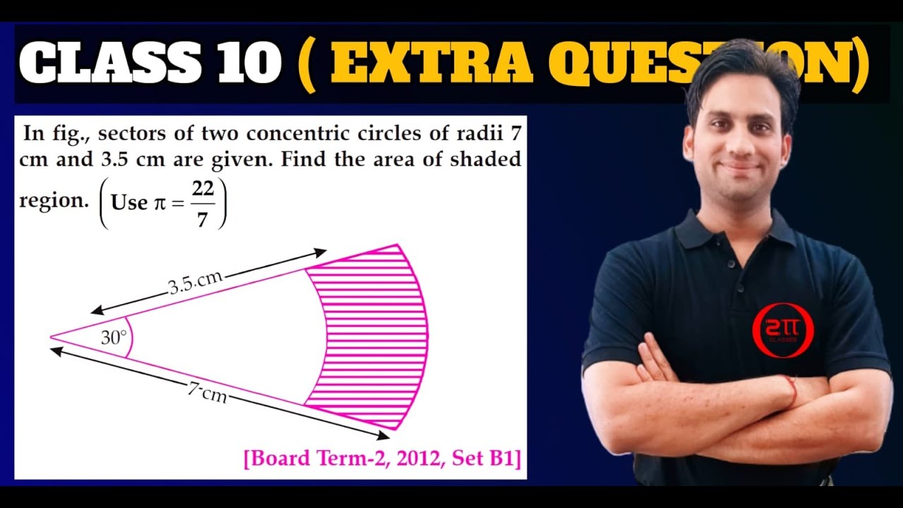 In figure, sectors of two concentric circles of radii 7 cm and 3.5 cm are given. Find the area of