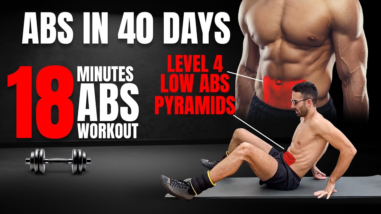 DAY 39: 18 min Abs Workout — Low Abs, Pyramids (Level 4, With Weights)