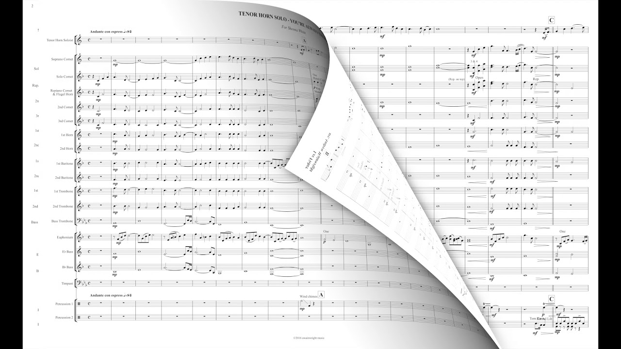 Tenor Horn Solo - You're Always There (Lee Fisher arr. Andrew Wainwright) Follow-the-score