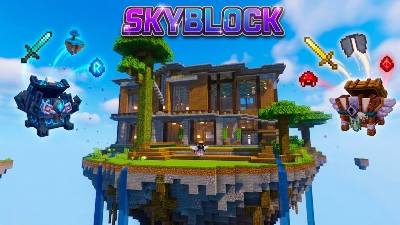 СТРОИМ ОСОБНЯК с ПОДПИСЧИКАМИ в СКАЙ БЛОК! ОТКРЫТИЕ ЛУТБОКСОВ! SkyBlock Old / Cristalix