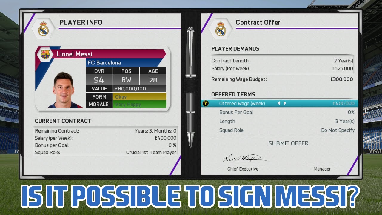 FIFA 16 Career Mode - Is it possible to sign Lionel Messi?