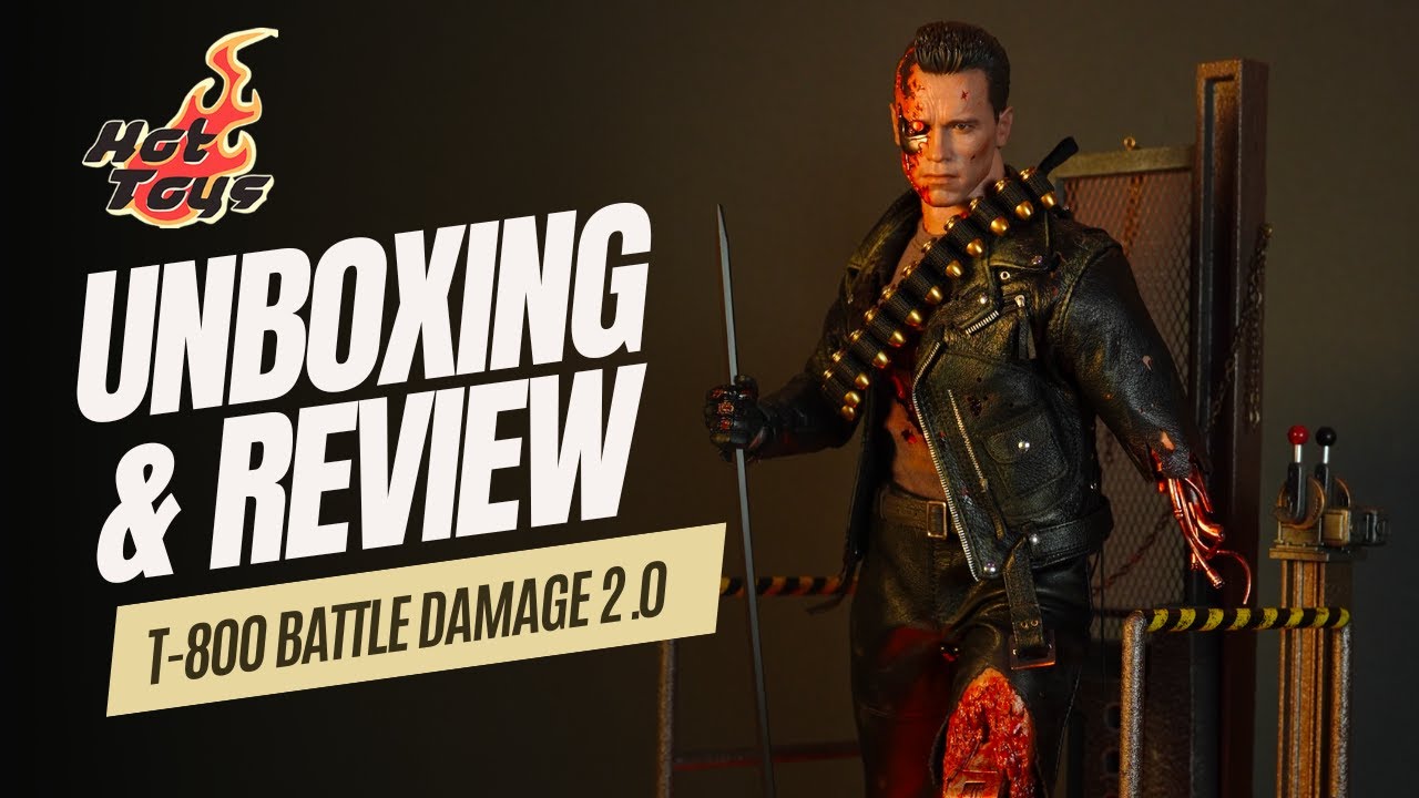 Распаковка и обзор фигурки Hot Toys Terminator 2 T-800 Battle Damaged 2.0 DX46, а также сравнение...