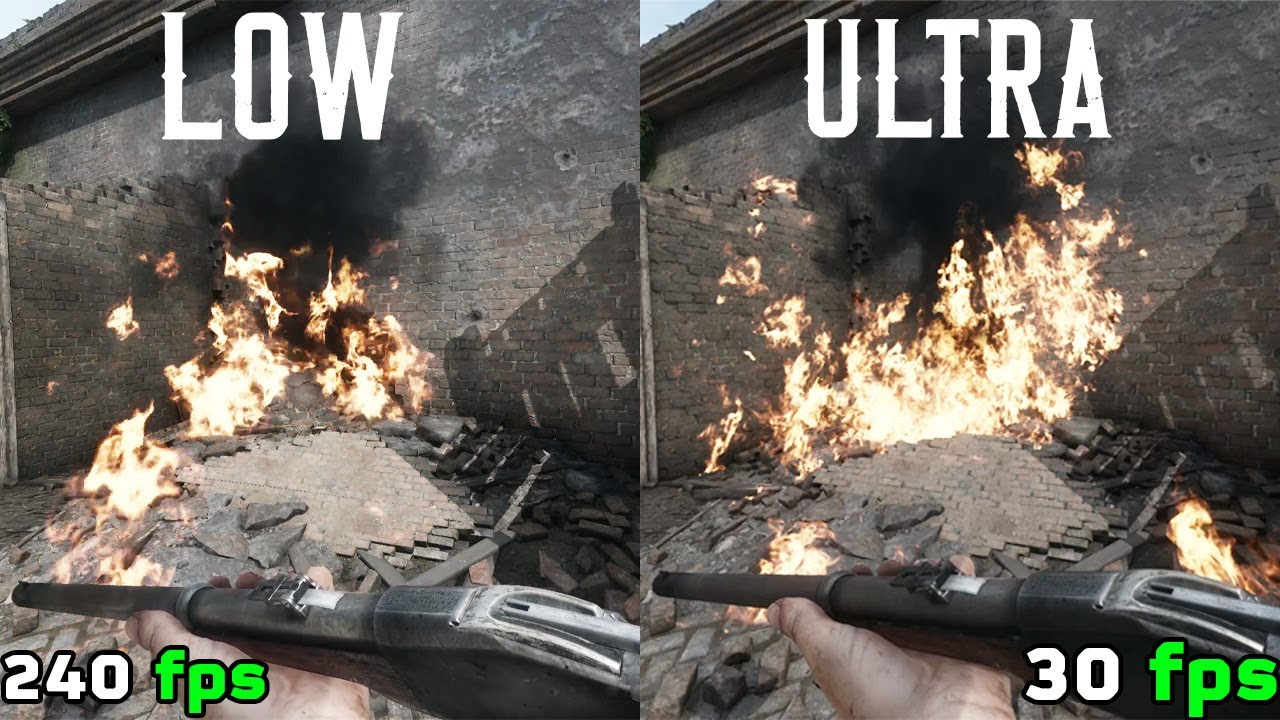 Hunt: Showdown Graphics Effects Comparison On Different Graphics | Fire, Explosions & Gunfire