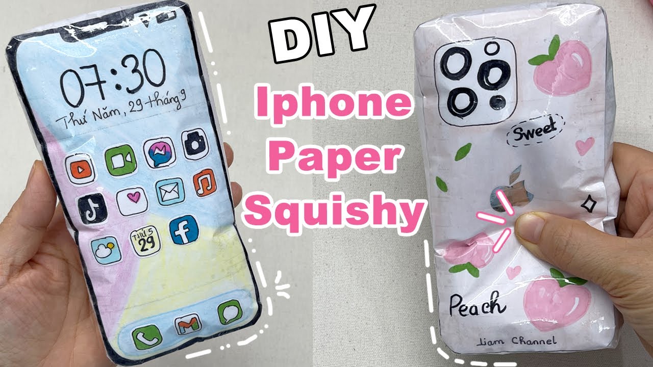 Cách làm Squishy 3D ĐIỆN THOẠI Iphone bằng giấy | DIY Iphone paper squishy | Liam Channel