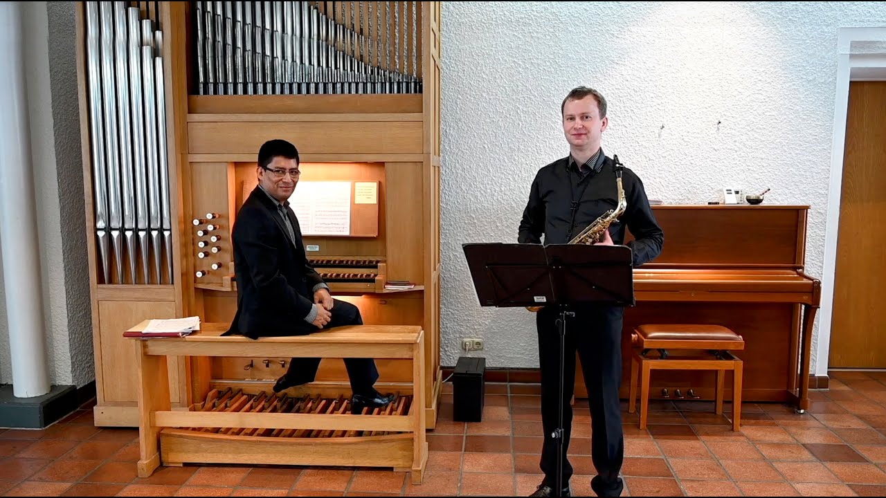 Duo Saxophon mit Orgel. Mikalai Zastsenski mit Jan Feltgen.