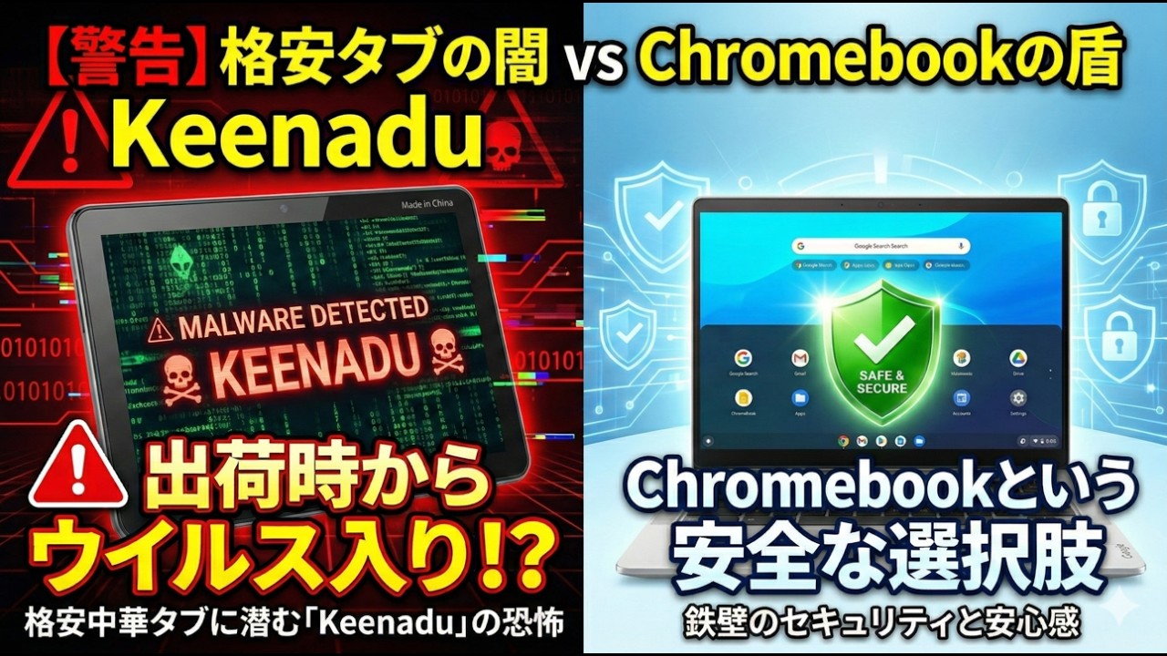 【警告】出荷時からウイルス入り！？格安中華タブに潜む「Keenadu」の恐怖と、Chromebookという安全な選択肢