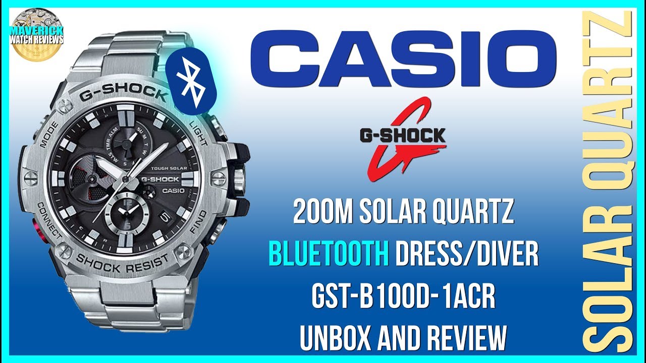 Стальные часы! | Распаковка и обзор часов Casio G-Shock 200m Solar Quartz Bluetooth GST-B100D-1ACR