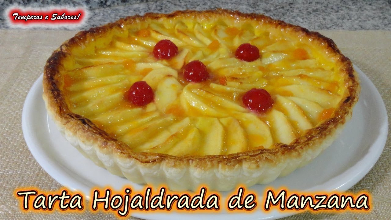 TARTA HOJALDRADA DE MANZANA receta fácil  y extraordinaria wmv