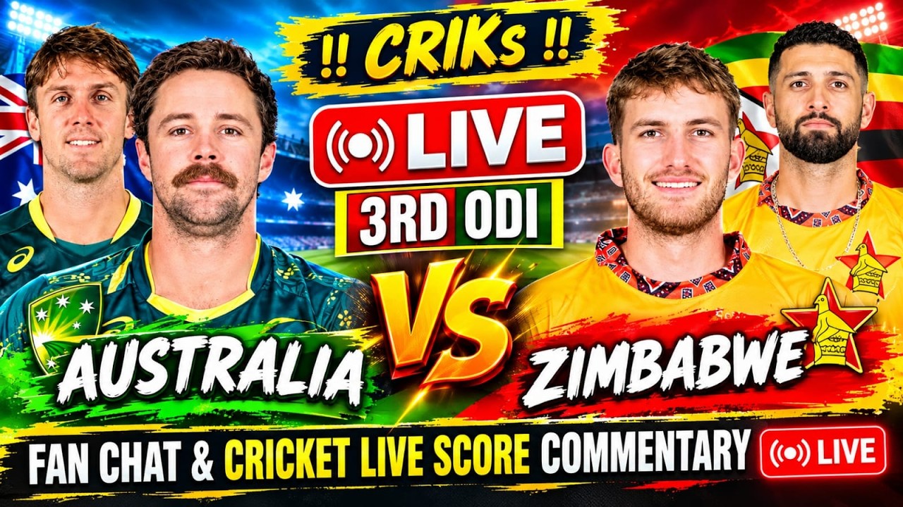 🔴Live: Australia vs Zimbabwe | 3rd ODI | Live Cricket Score & Commentary by CRIKs last 10 overs