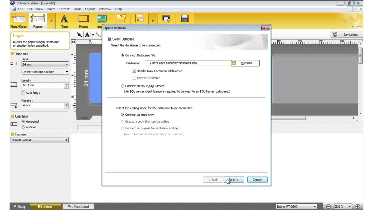 P-Touch | How To | Printing from a Database | EN