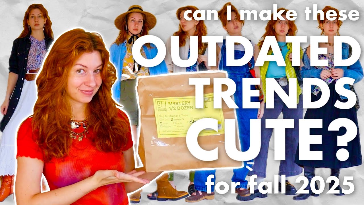 Trying to Style a Thrifted Mystery Box of Outdated Trends for Fall 2025!