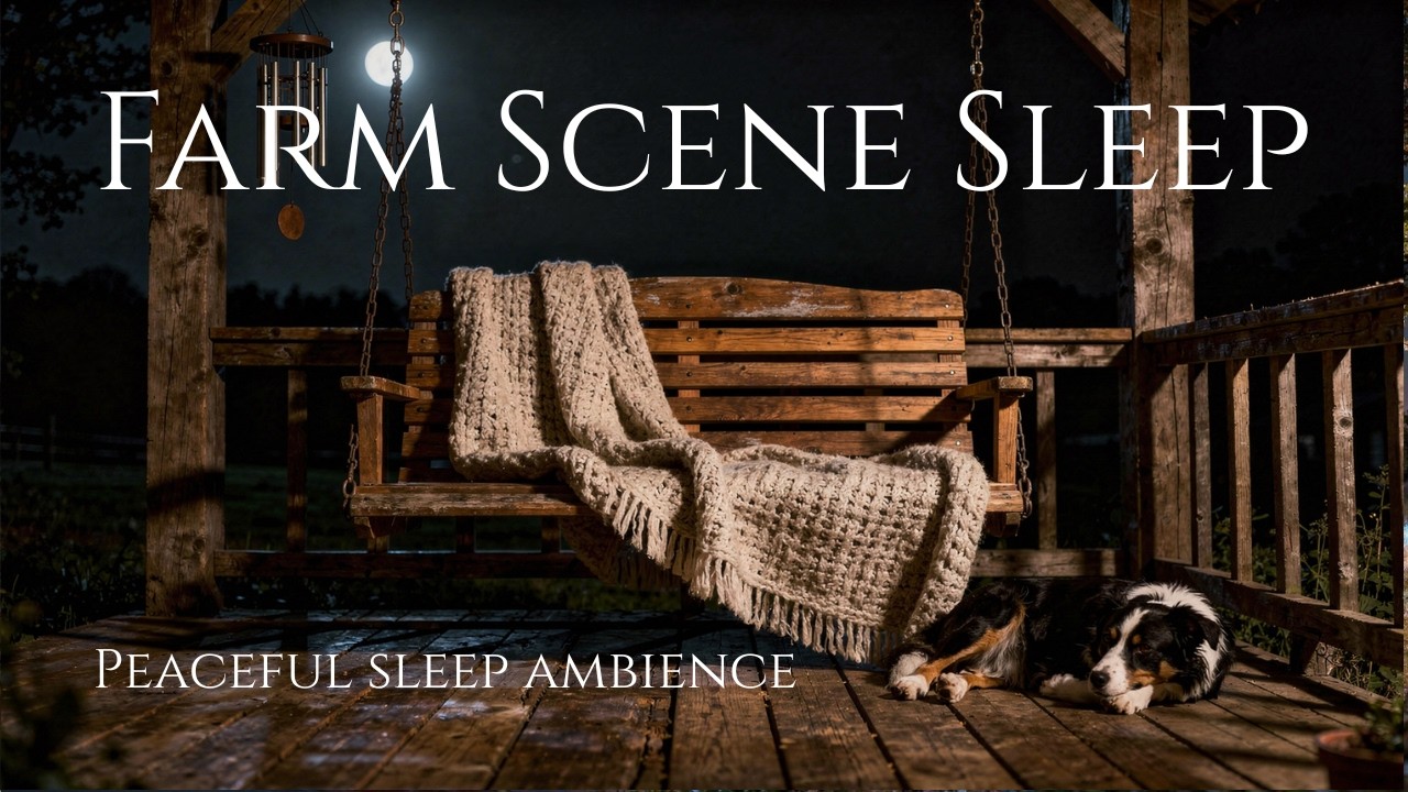 Sleeping Dog on a Cozy Porch 💤 Gentle Wind Chimes & Porch Swing | Relaxing Sleep Sounds