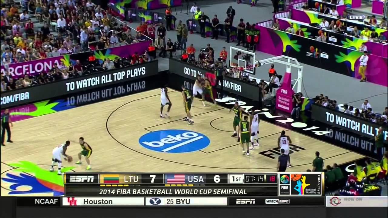 Fiba 2014 World Cup Semifinals USA - Lithuania Q1 HD