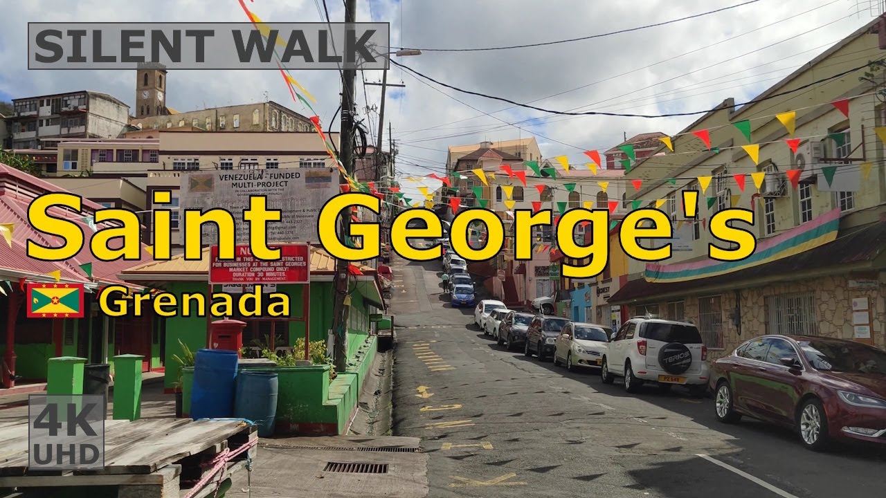 🇬🇩 Saint George's, Grenada, March 2024 | Silent city walk | #saintgeorges #4k