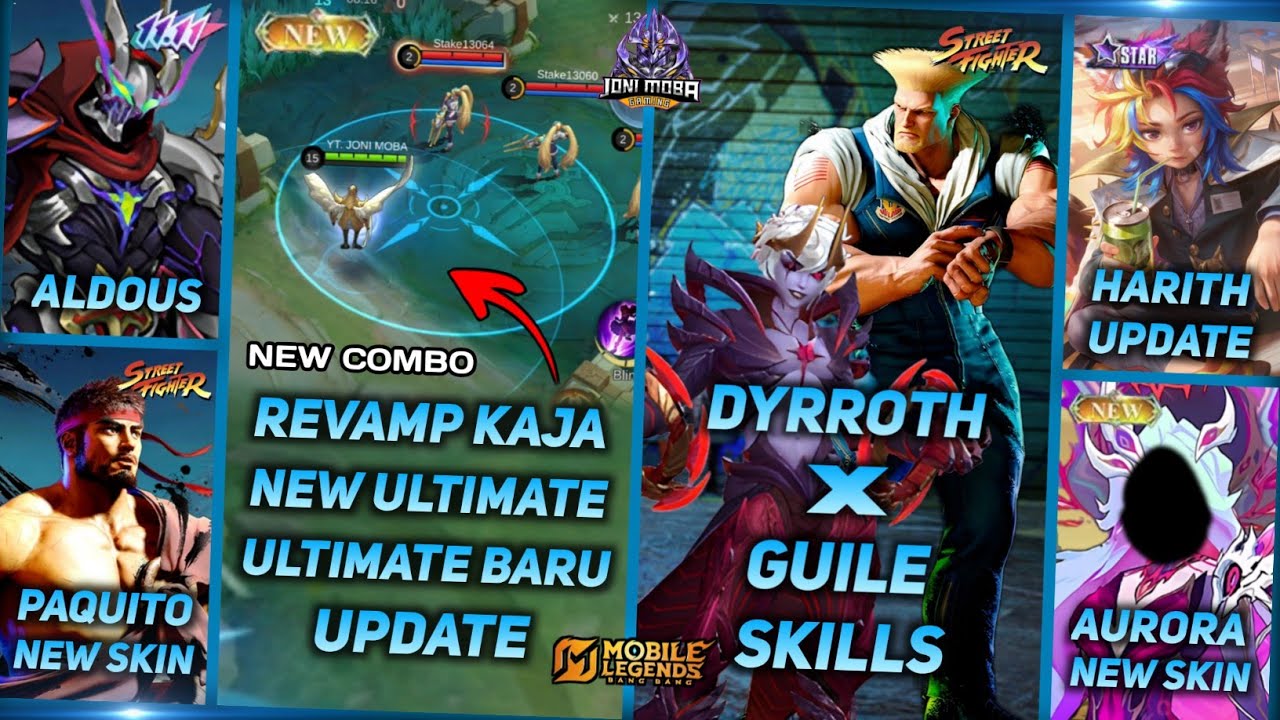 REVAMP KAJA SKILL UPDATE, DYRROTH SKIN GUILE, HARITH STARLIGHT, AURORA SQUAD SKIN - MLBB NEW UPDATE