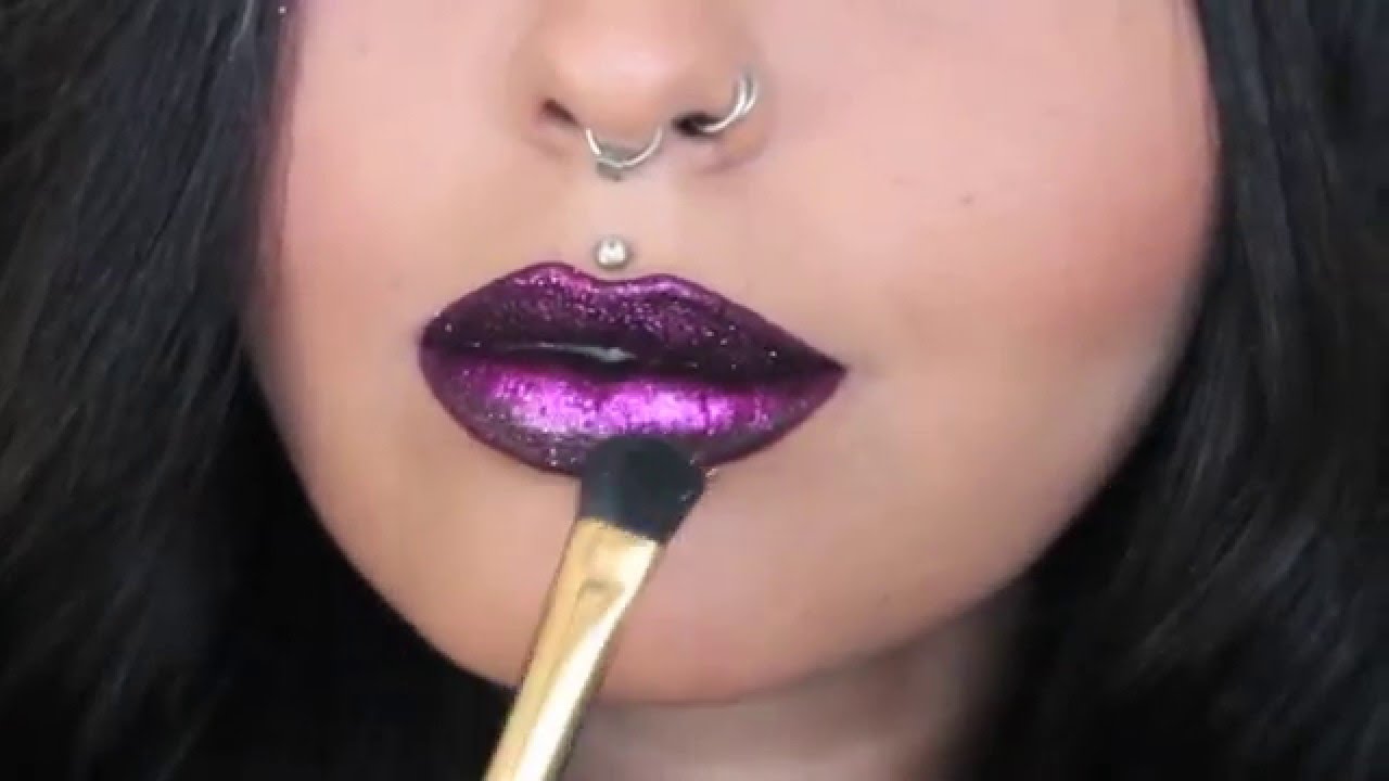 Purple Glitter Lips