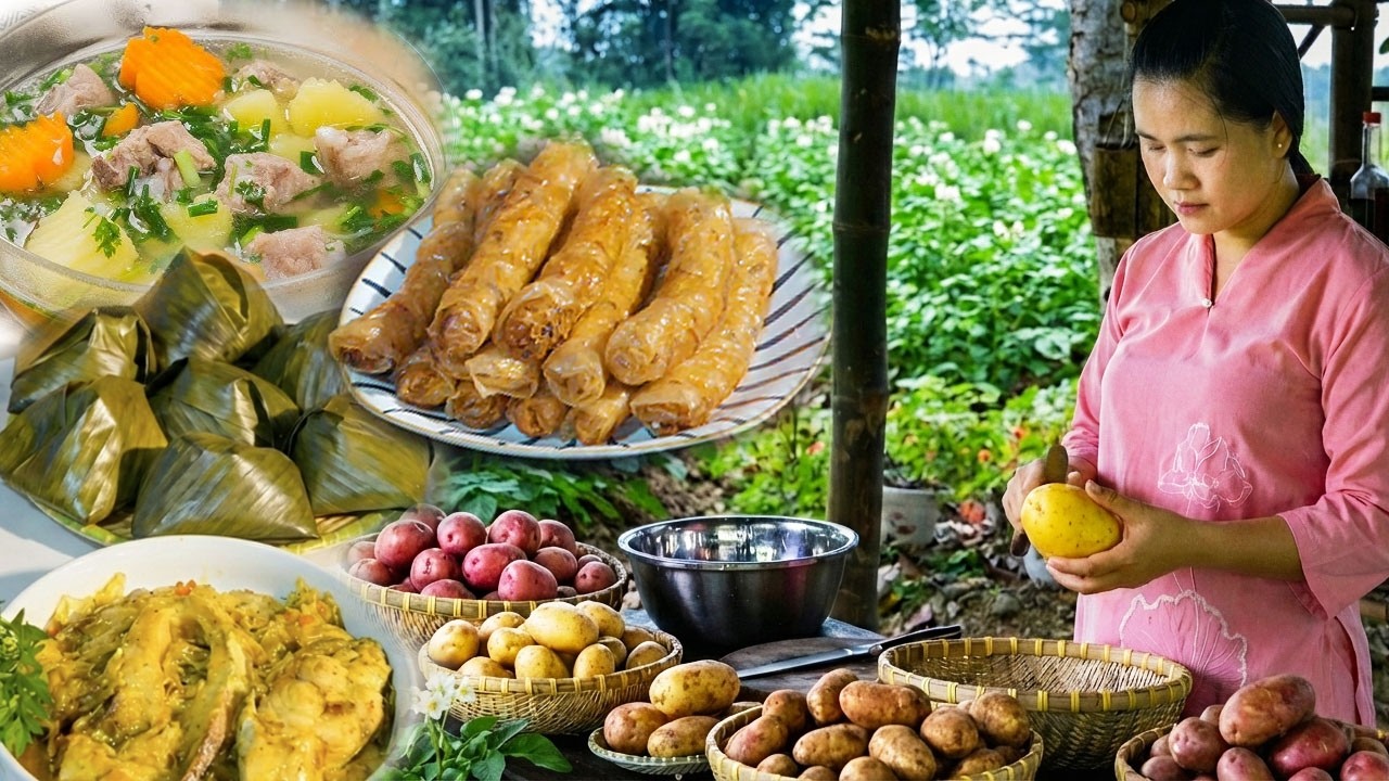 LIFE ON THE FARM: Cooking Delicious Traditional Dishes from Potato - Cooking After a Hard Day 🥔🔥