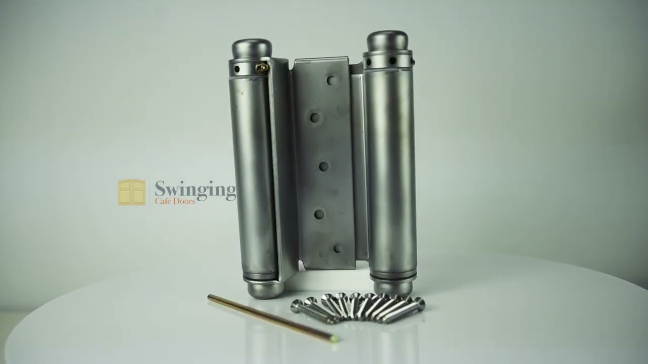 5 in Double Action Spring Hinge Saloon Door Hardware - Satin Chrome Finish
