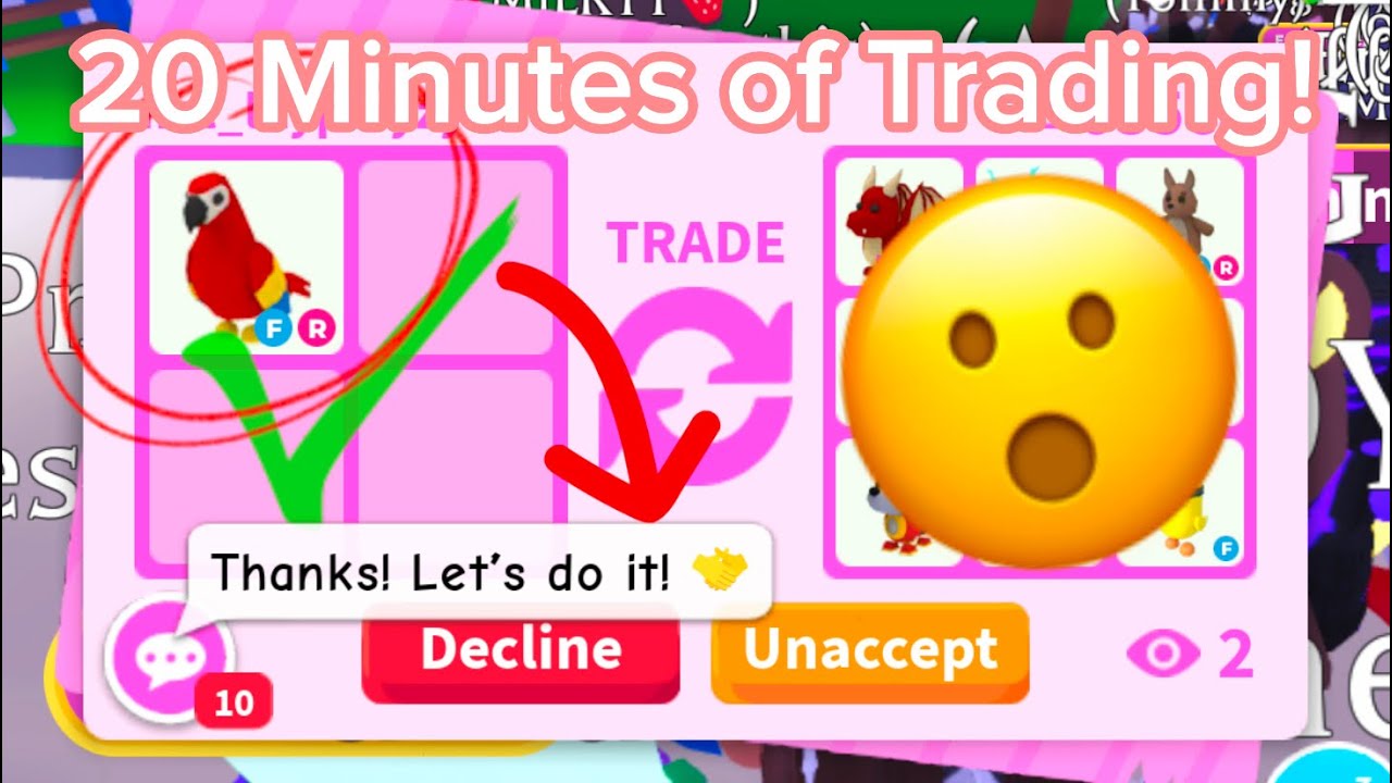 ✨20 minutes of Adopt me Trading!✨I TRADED MY PARROT! + INVENTORY TOUR! 2024!