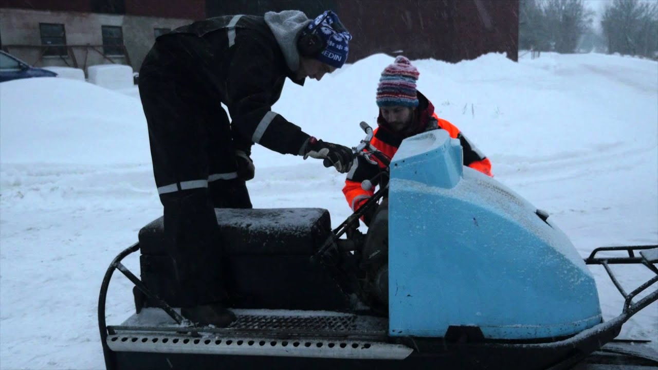 Start of a snowmobile Sno-Tric