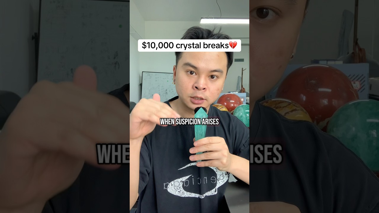 $10,000 crystal breaks💔 #crystalfactory #crystaldragon #obsidian