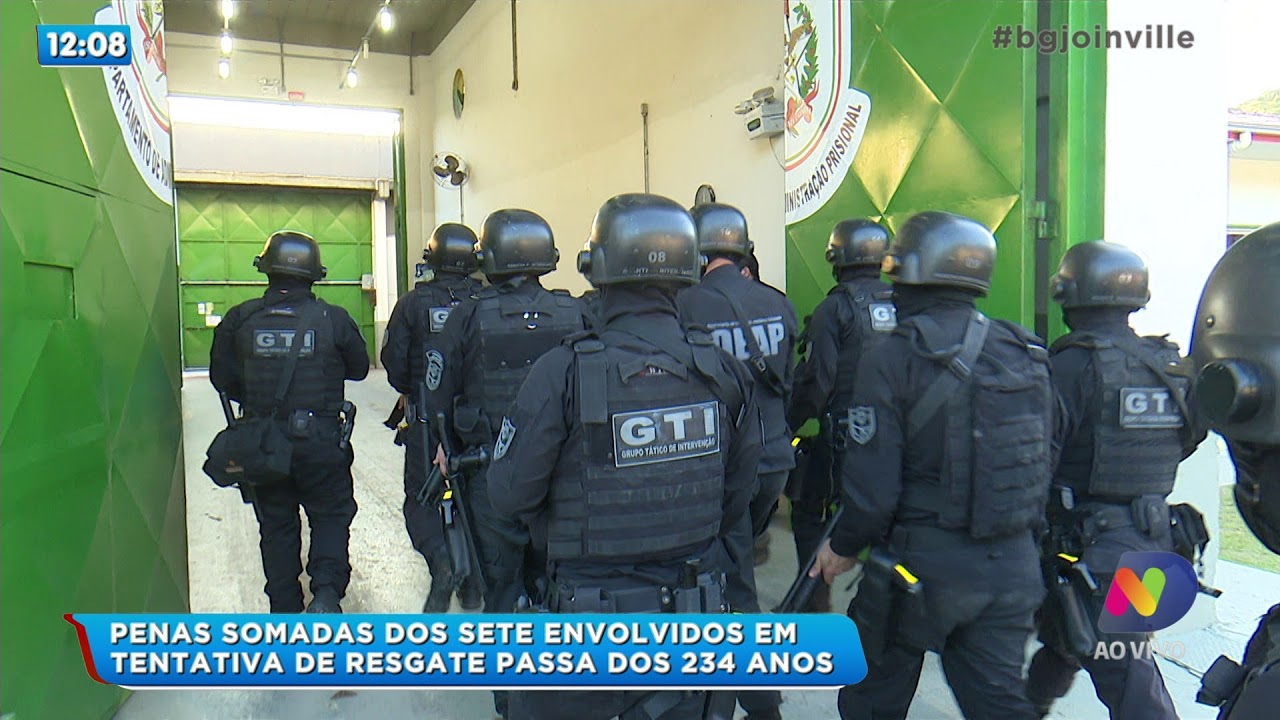 Envolvidos na tentativa de resgate em penitenciária de Joinville têm pena de 234 anos