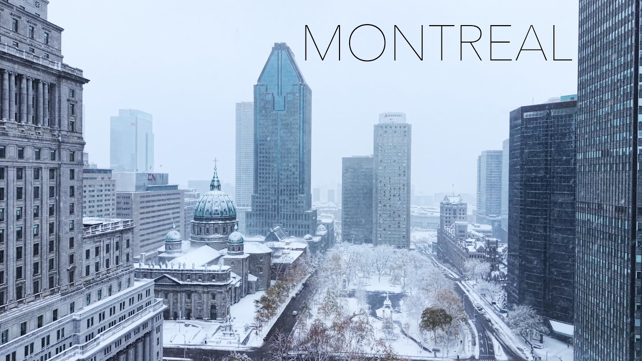 🇨🇦 Snowy Montreal View | Mari World Church & Downtown Winter Wonderland
