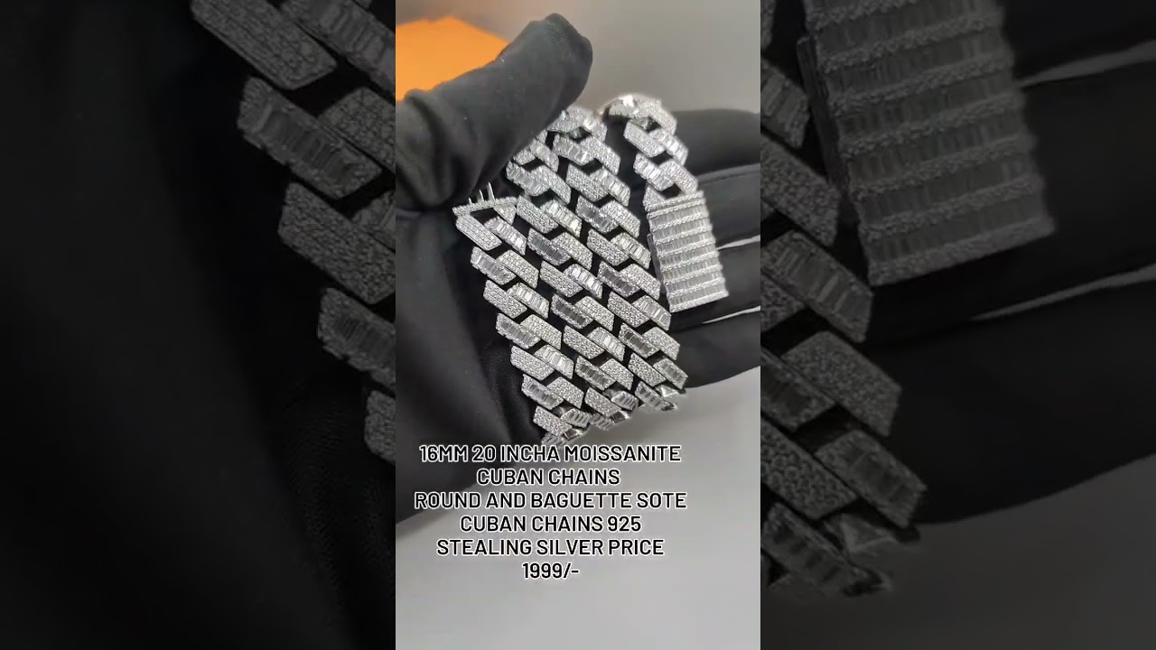 16MM 20 INCHA MOISSANITE CUBAN CHAIN 