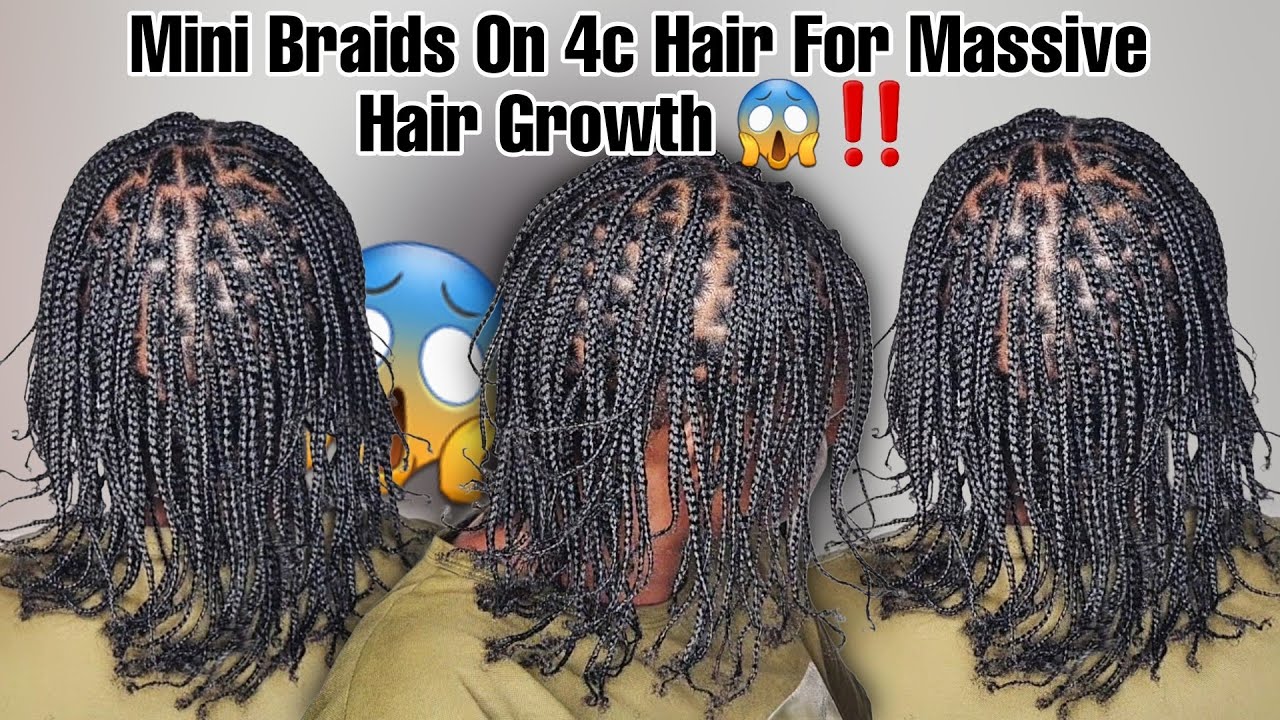Mini Braids On 4c Natural Hair For Massive Hair Growth 😍😱‼️ #type4naturalhair | Christal B.
