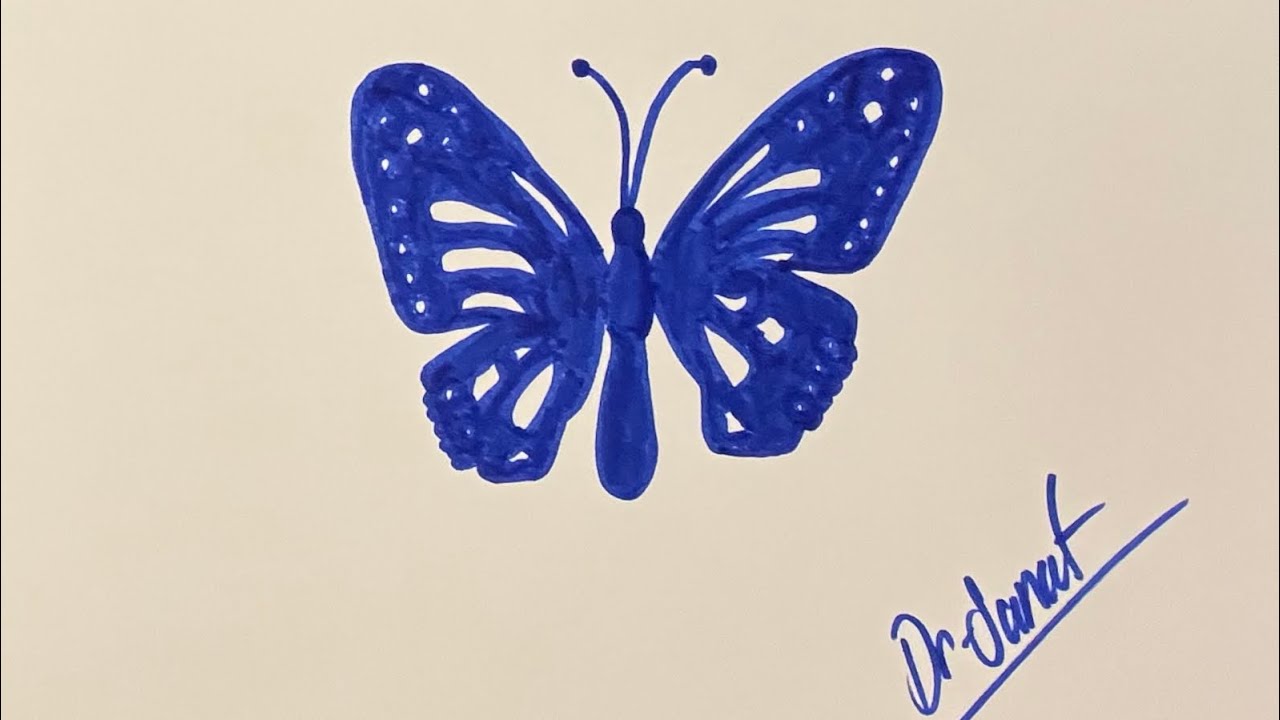 En kolay kelebek nasıl çizilir? How to draw a butterfly? #butterfly #kelebek #easydrawing #art 