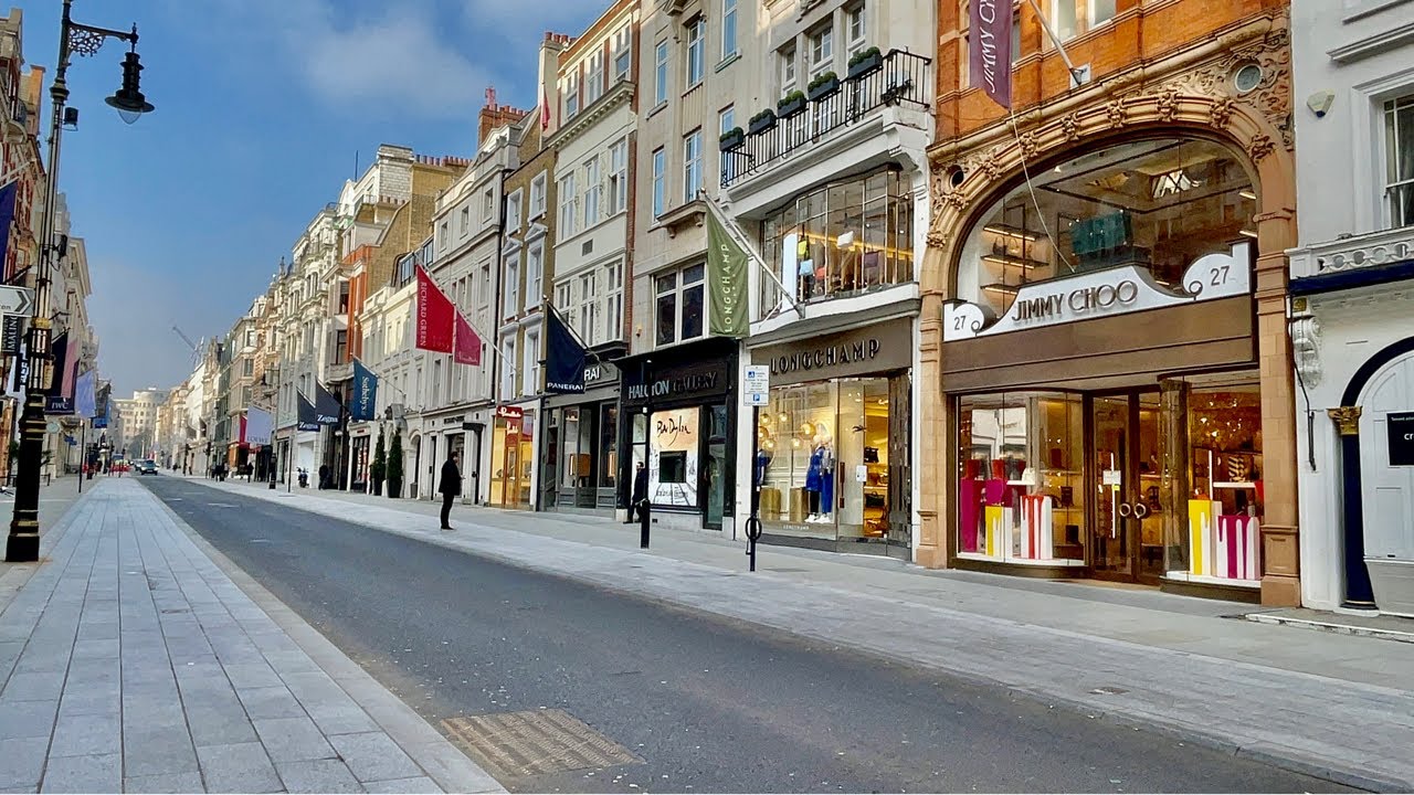 Full National lockdown 2021- Walking Central London - Old Bond Street, 2021