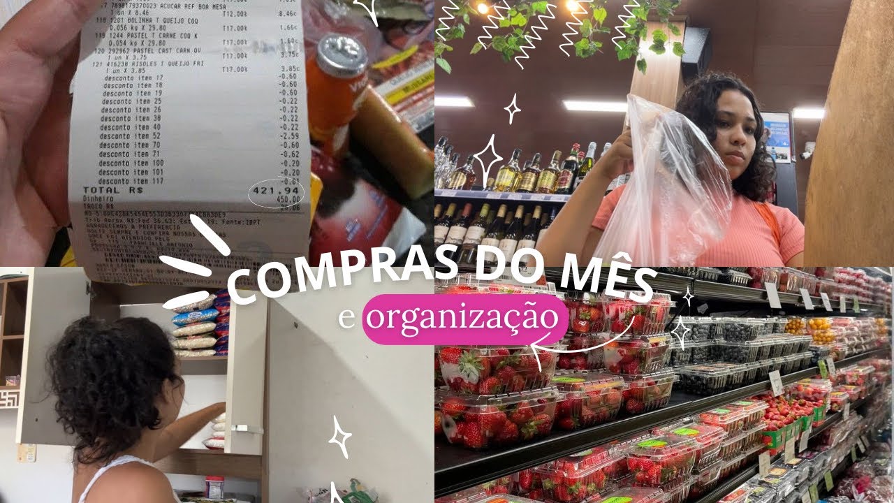 VLOG FAZENDO AS COMPRAS DOS MÊS + ORGANIZAÇÃO 🛒🥦