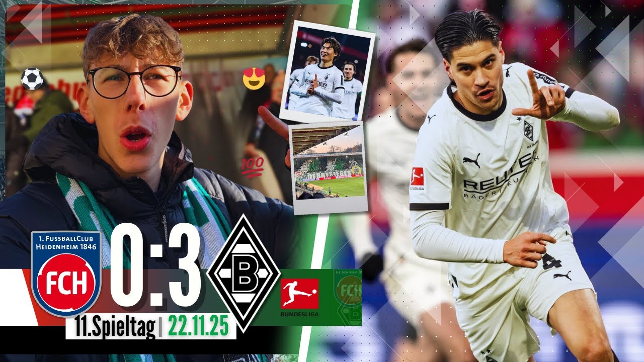 Heidenheim vs. Gladbach StadionVlog❤️&zwj;🔥Borussen zerlegen FCH und holen Dritten Sieg in Folge💯⚽️