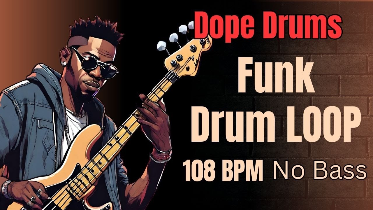 Backing Track For Bass 🎸 Dope Drums 🥁 Funk Drum LOOP 🔥 108 BPM