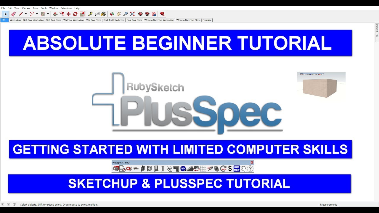 Absolute beginner tutorial PlusSpec for Sketchup