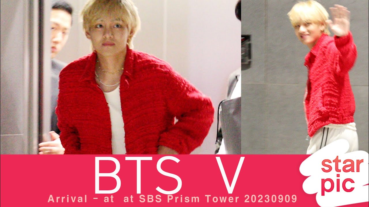 BTS 뷔 '첫 무대 기대하세요!' [STARPIC] / BTS  V Arrival - at  at SBS Prism Tower 20230909