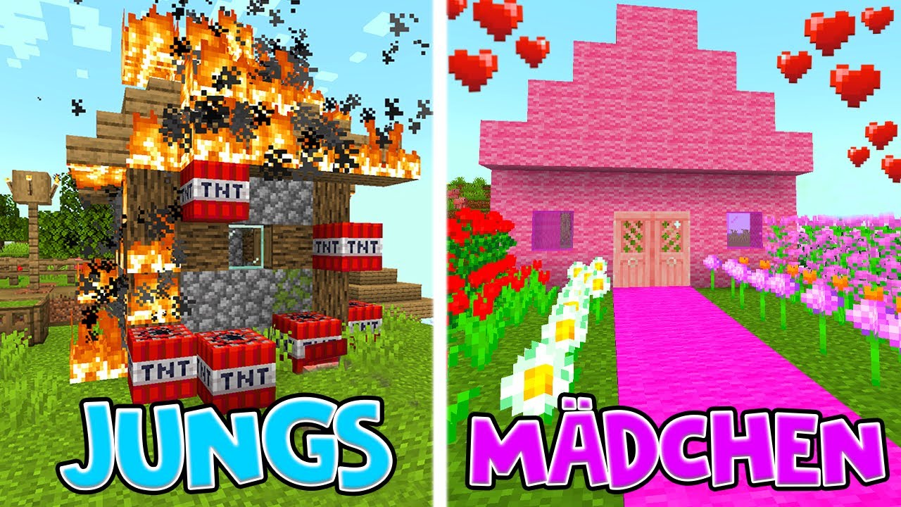 Wie MÄDCHEN & JUNGS MINECRAFT SPIELEN.. 😂