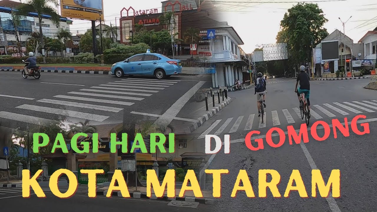 Sepedaan pagi hari melewati jalan-jalan di kelurahan gomong Kota Mataram
