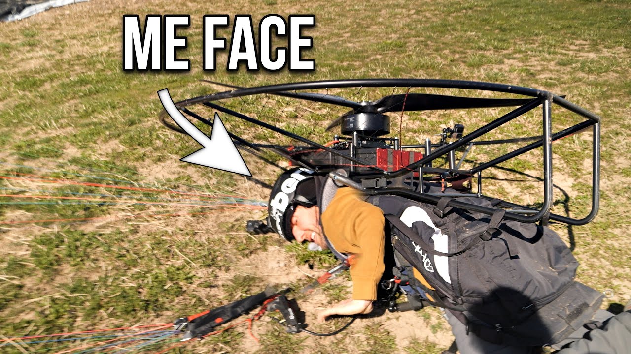 I did a FACEPLANT on Takeoff with Electric Paramotor.