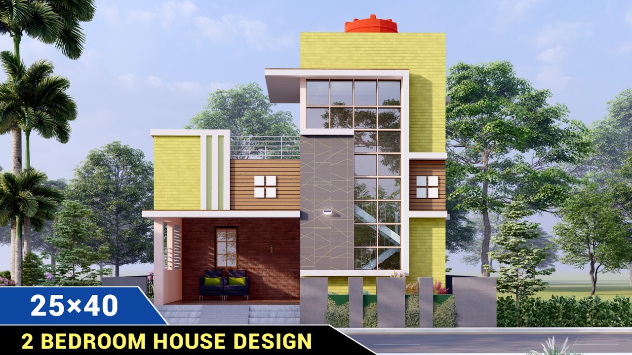 25×40 House Design | 2bhk | 1000 Sqft | East Facing House Plan 