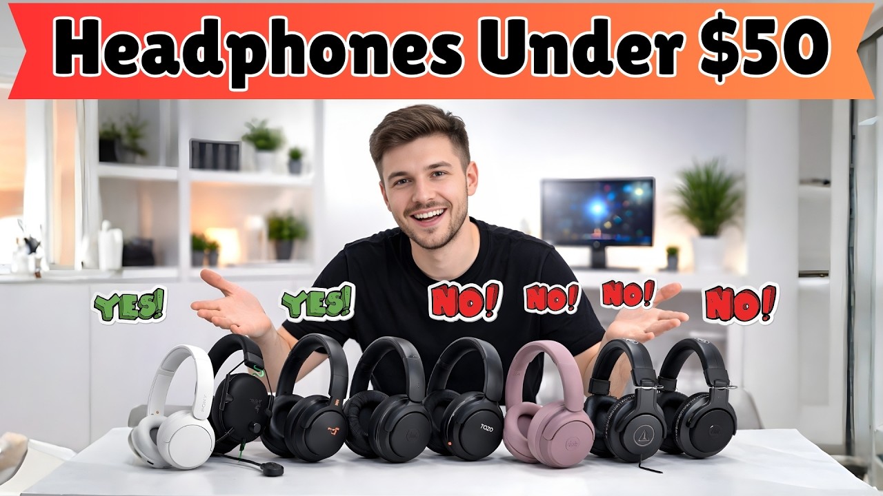 Топ-10 наушников до 50 долларов (2026) — не покупайте, не посмотрев.