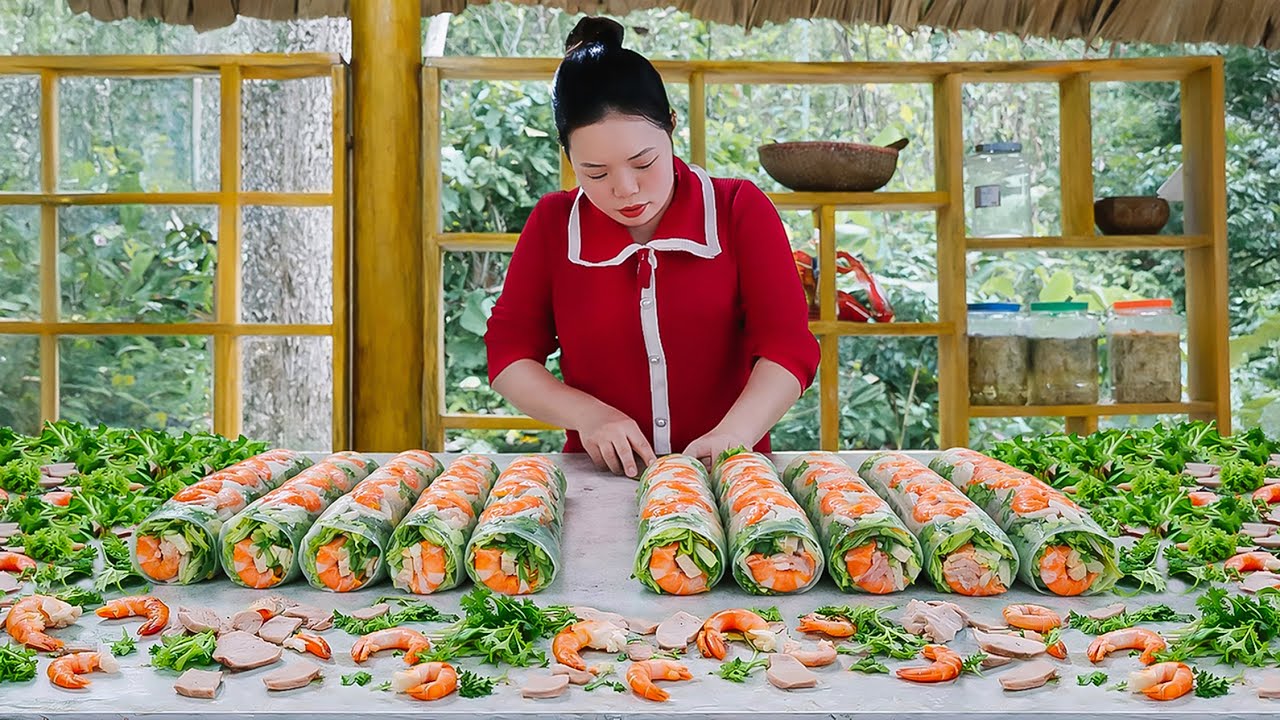 Special Dinner with Fresh Spring Rolls Made from Shrimp and Pork | Home Cooking Time | Simple Life