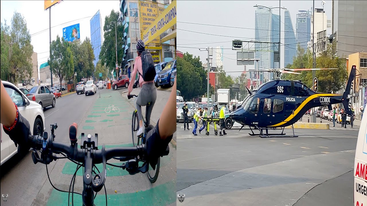 En Bicicleta por la CDMX Aterriza un helicóptero en Revolucion 2023