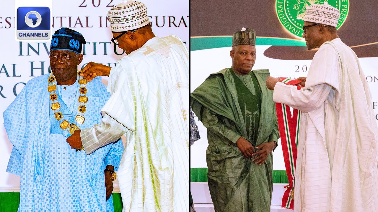 [Full Speech] Buhari Confers GCFR, GCON Titles On Tinubu, Shettima